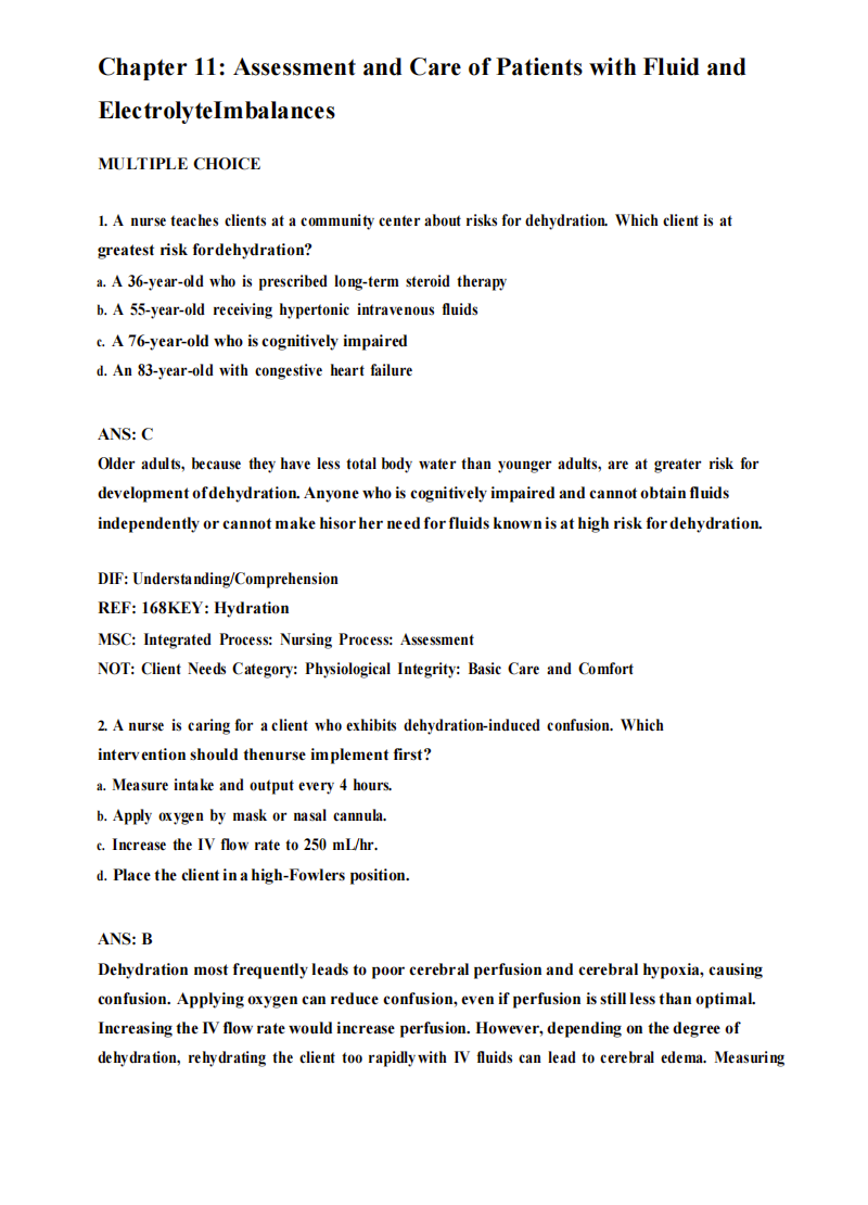 Test Bank Medical-Surgical Nursing: Concepts for Clinical Judgment and Collaborative Care 11th Edition by Ignatavicius