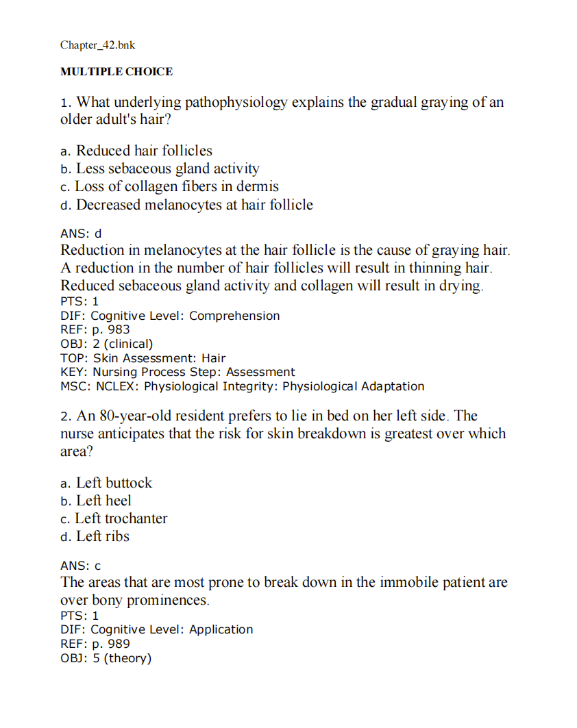 Test Bank Medical-Surgical Nursing: Concepts & Practice 5th Edition by Stromberg