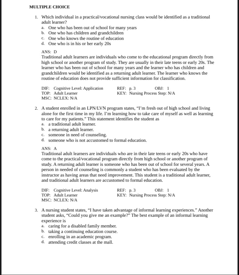 Test Bank Success in Practical/Vocational Nursing 8th Edition by Knecht