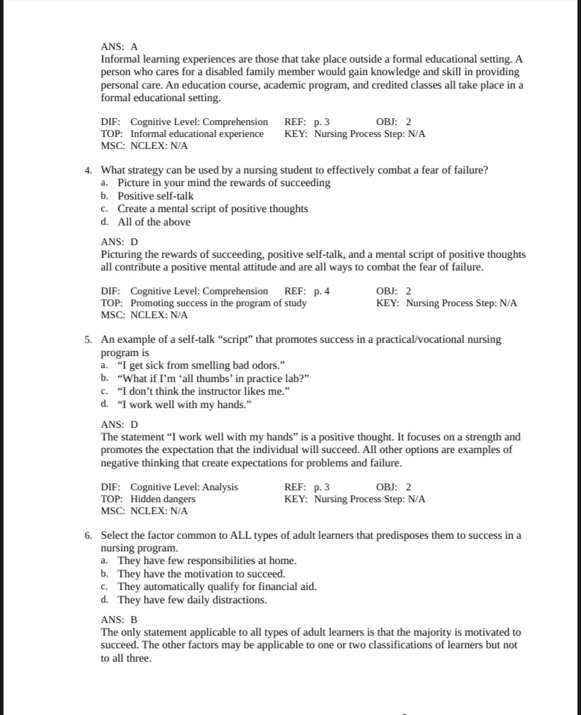 Test Bank Success in Practical/Vocational Nursing 8th Edition by Knecht