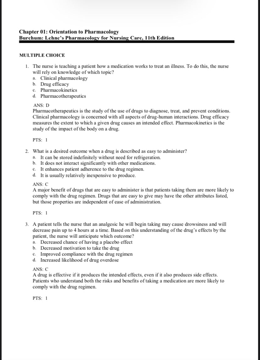 Test Bank Lehne’s Pharmacology for Nursing Care 11th Edition by Jacqueline Rosenjack Burchum