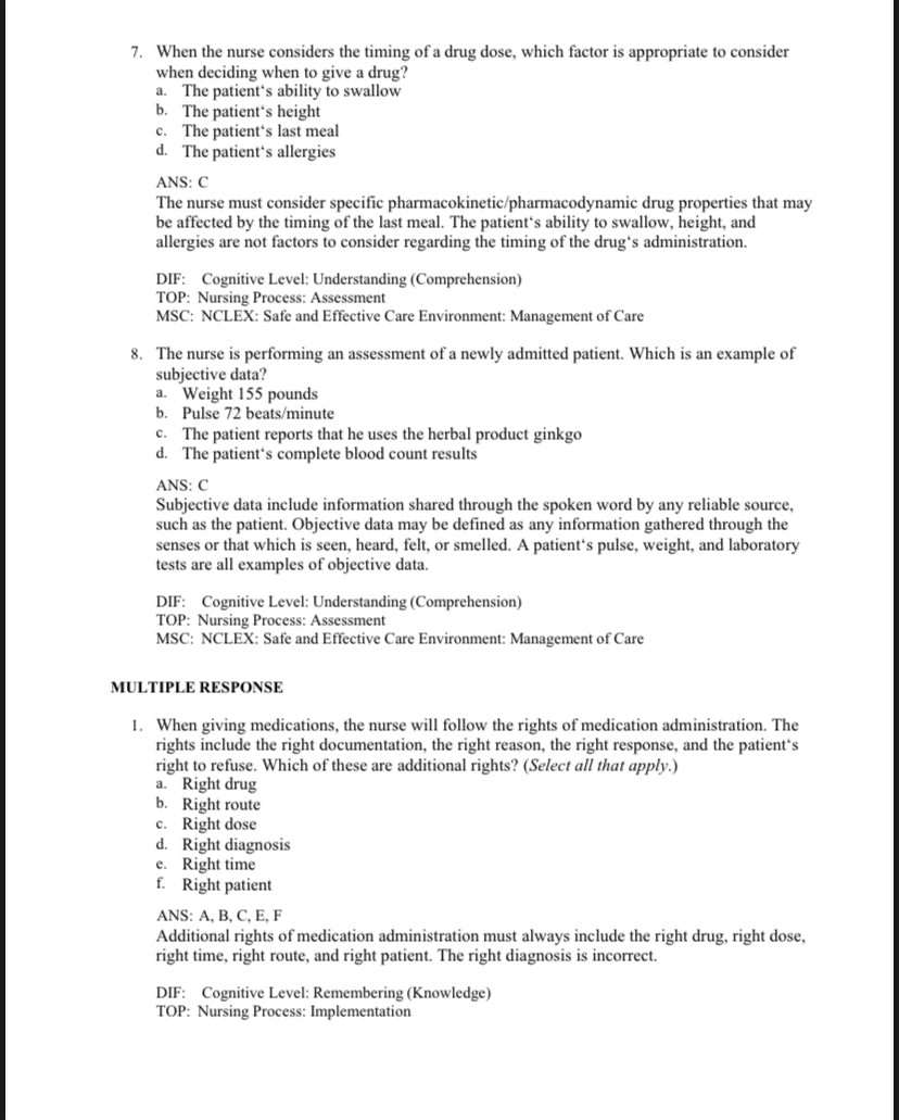 Test bank  Pharmacology and the Nursing Process, 10th Edition by Lilley