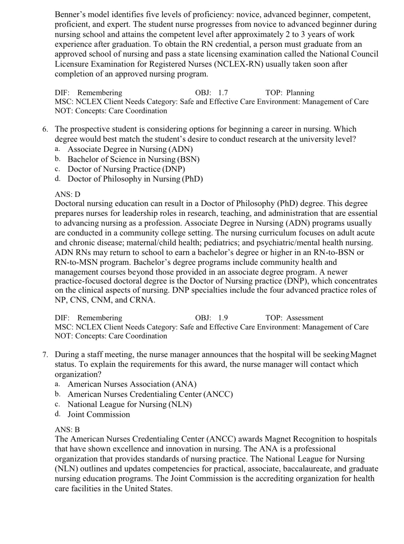 Test bank Fundamentals of Nursing Active Learning for Collaborative Practice 3rd Edition Yoost