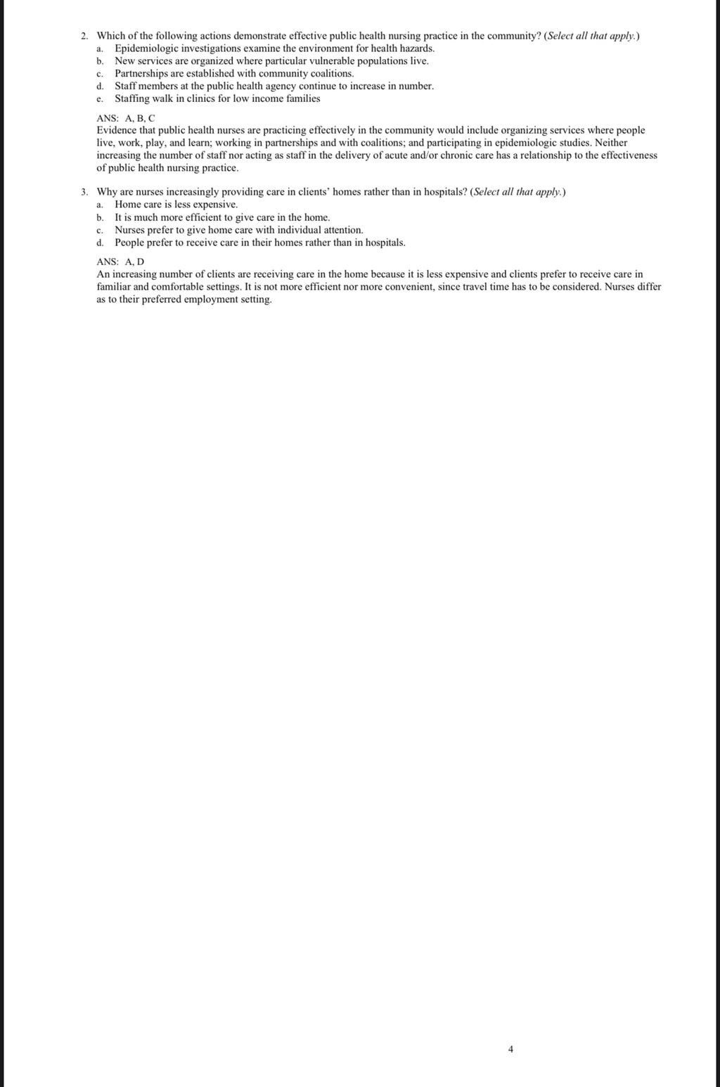 TEST BANK Foundations for Population Health in Community/Public Health Nursing, 6th Edition