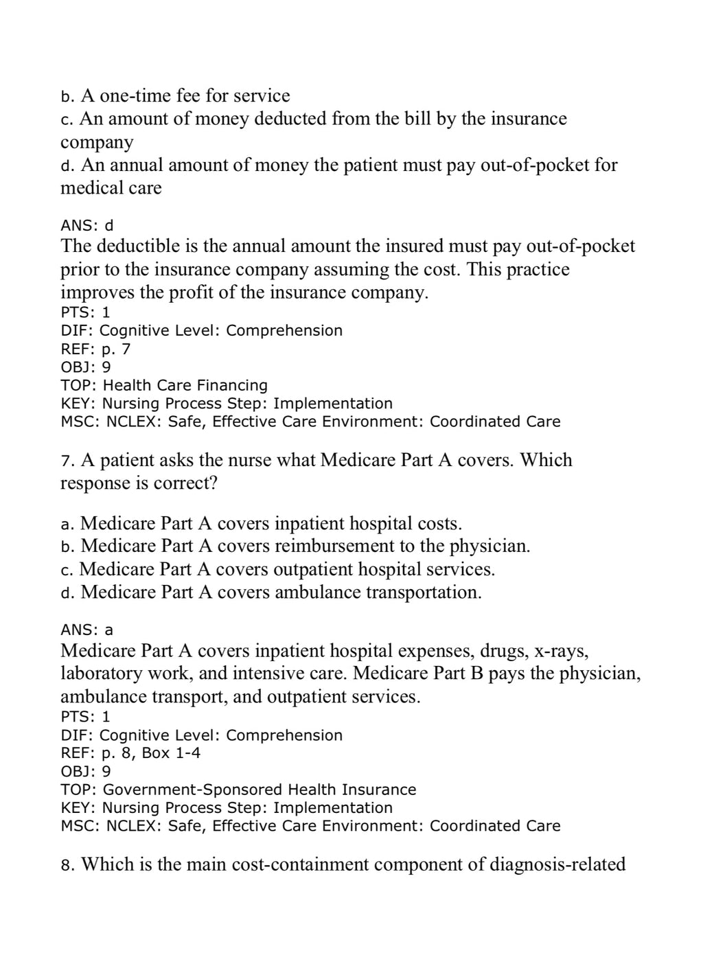 TEST BANK Medical-Surgical Nursing: Concepts and Practice 5th Edition By Stromberg
