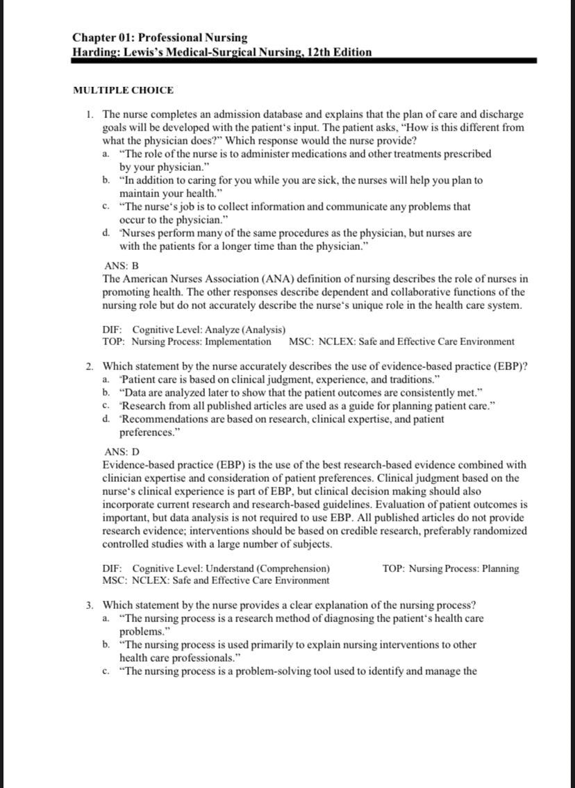 Test Bank Lewis's Medical-Surgical Nursing: Assessment and Management of Clinical Problems 12th Edition by Hagler